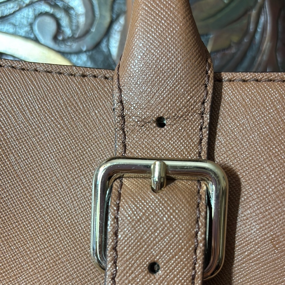 Kate Spade Tote Tan Dune Safiano Leather Ariel Structured Design and Dust Bag - Picture 7 of 17
